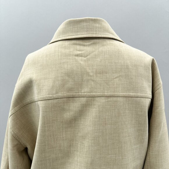 Aritzia Wilfred Little Cropped Jacket Heather Oat Beige Button Front Womens M - Picture 9 of 13